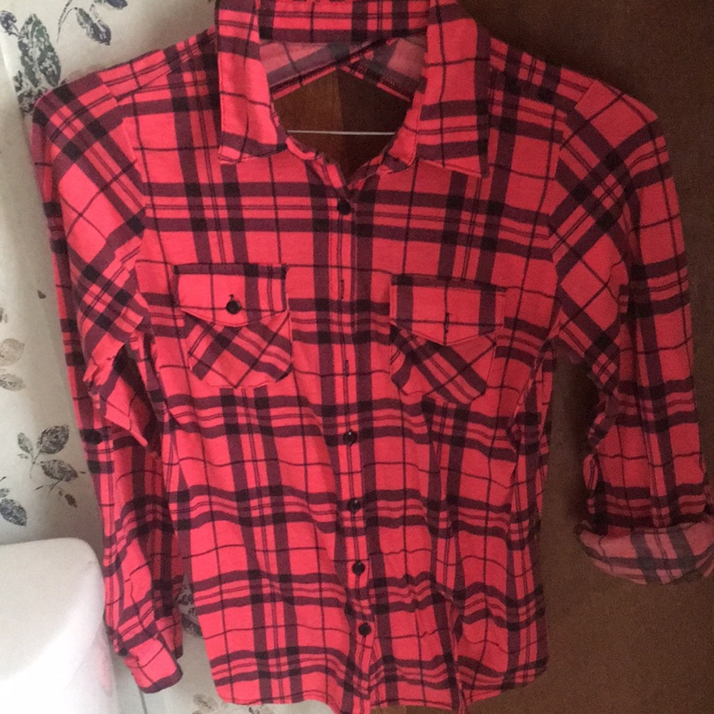 Hot pink and black plaid